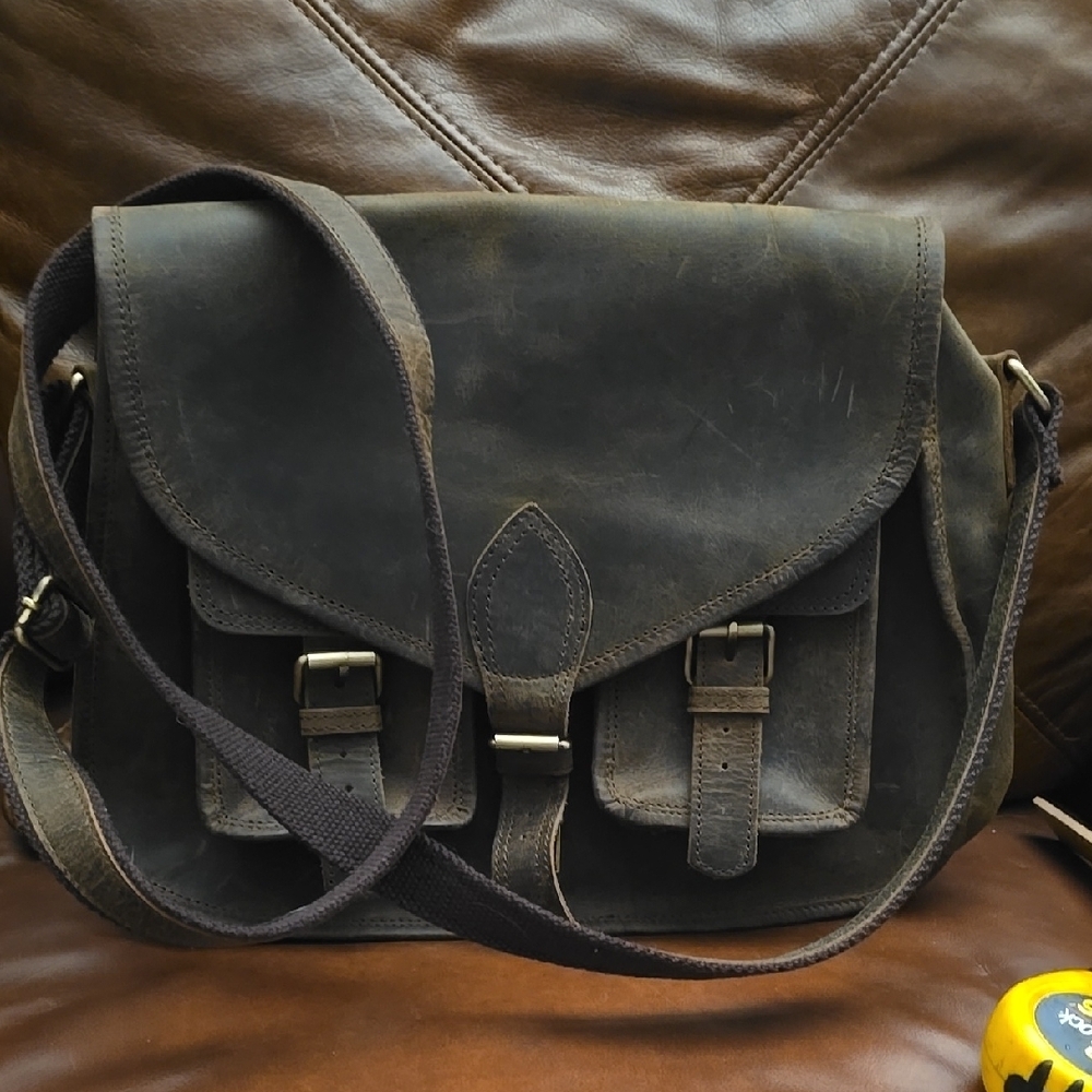 Classic Brown Leather Satchel